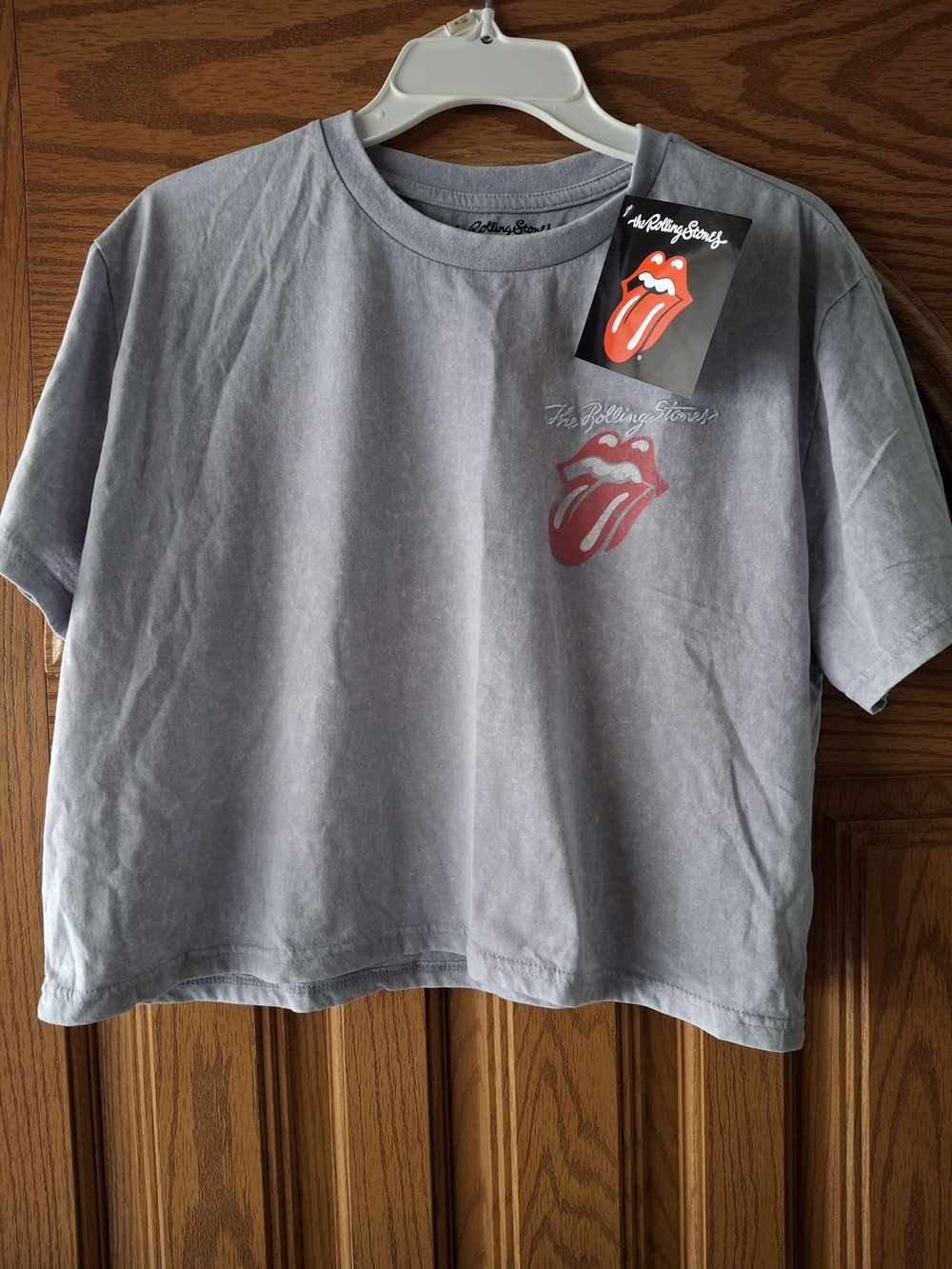 The Rolling Stones Logo Crop Tee - Red Tongue Graphic